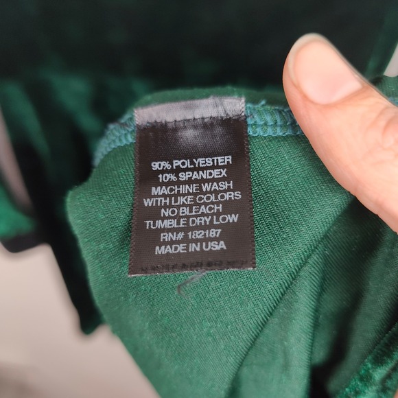 Valfre Velvet Bow Collar Mini Dress Womens Small Dark Green Long Sleeve Party - Picture 6 of 7